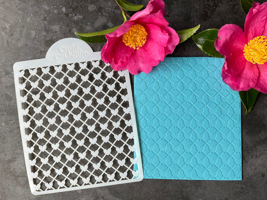 Original Valentine Hearts Lattice Weave Stencil ST051