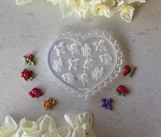 Blooming Roses Floral Miniature Silicone Mold 007