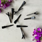 Black Coated Barrette Hair Clip 45mm Long 10pcs