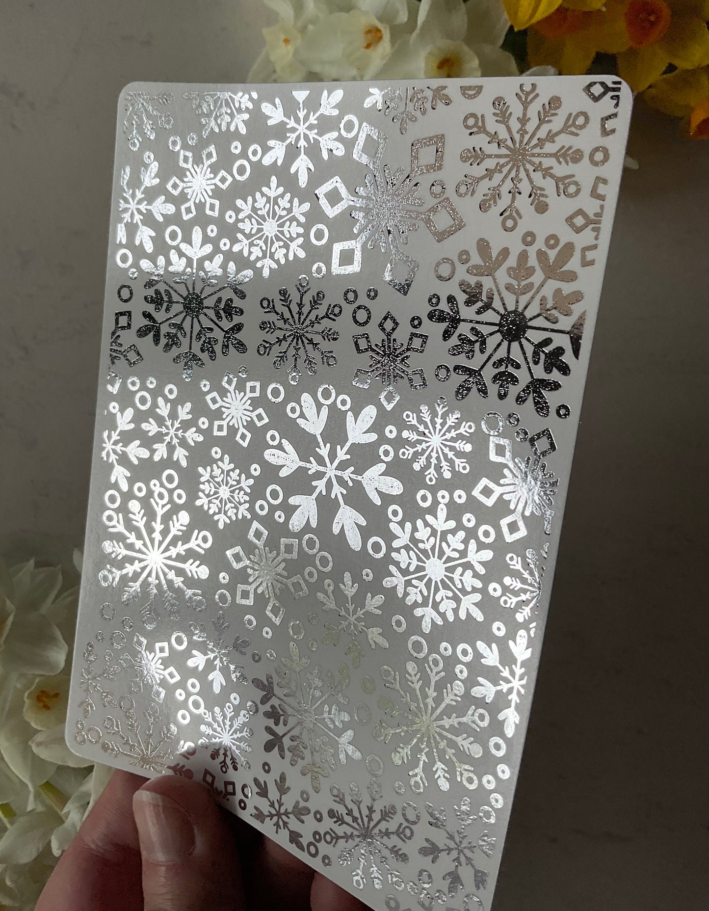 Intricate Snowflakes Silver Foil Water Transfer 091