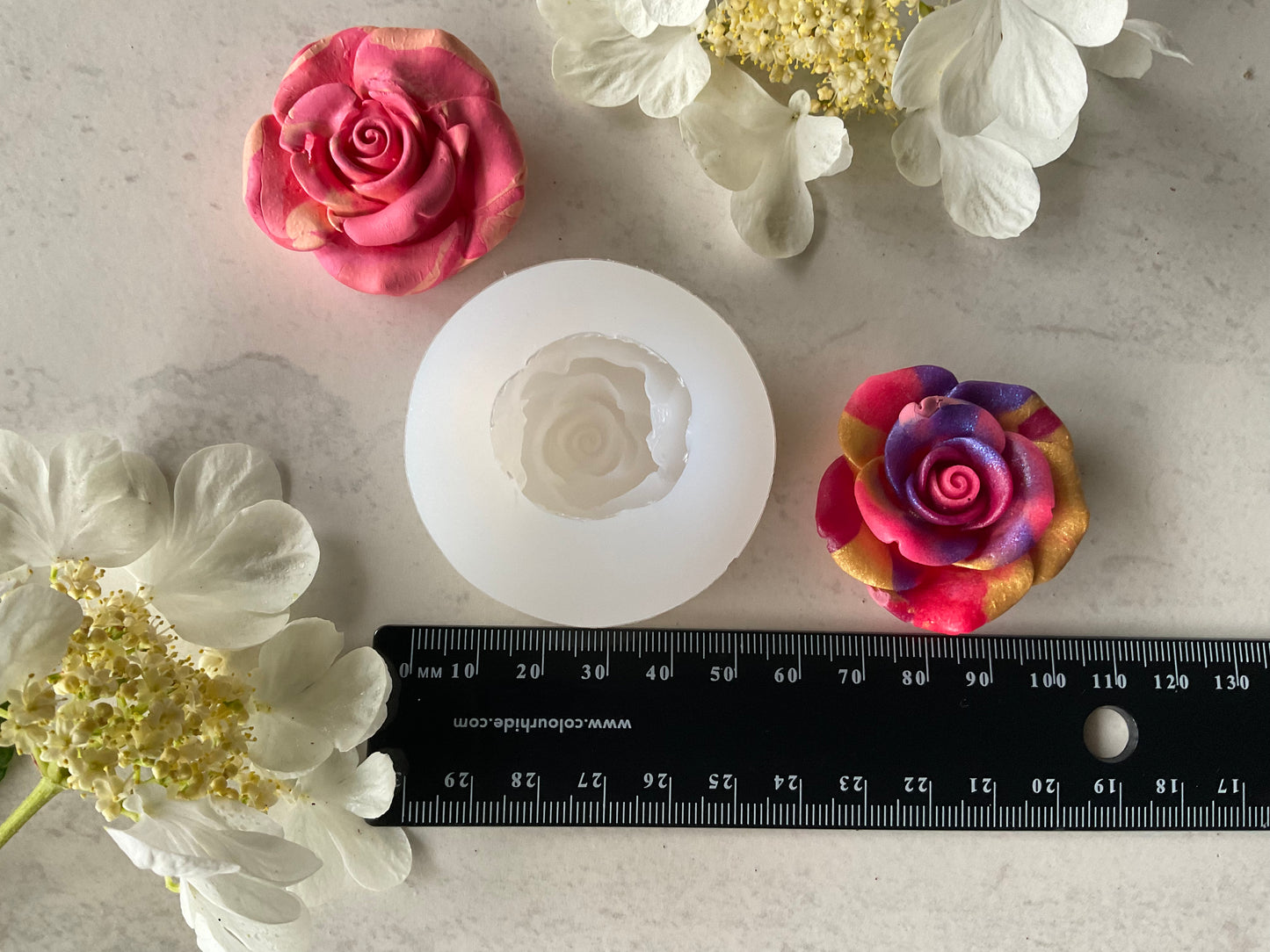 Large Garden Rose Flower Silicone Mold