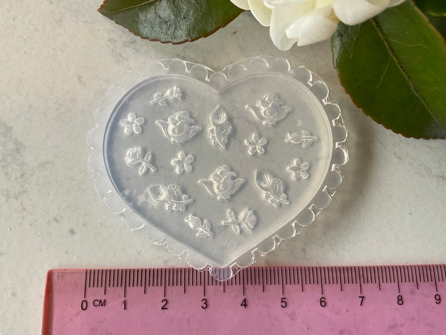 Rose Buds and Leaves Floral Miniature Silicone Mold 006