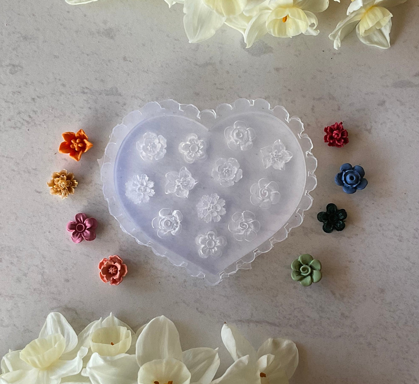 Rose Garden Floral Miniature Silicone Mold 004