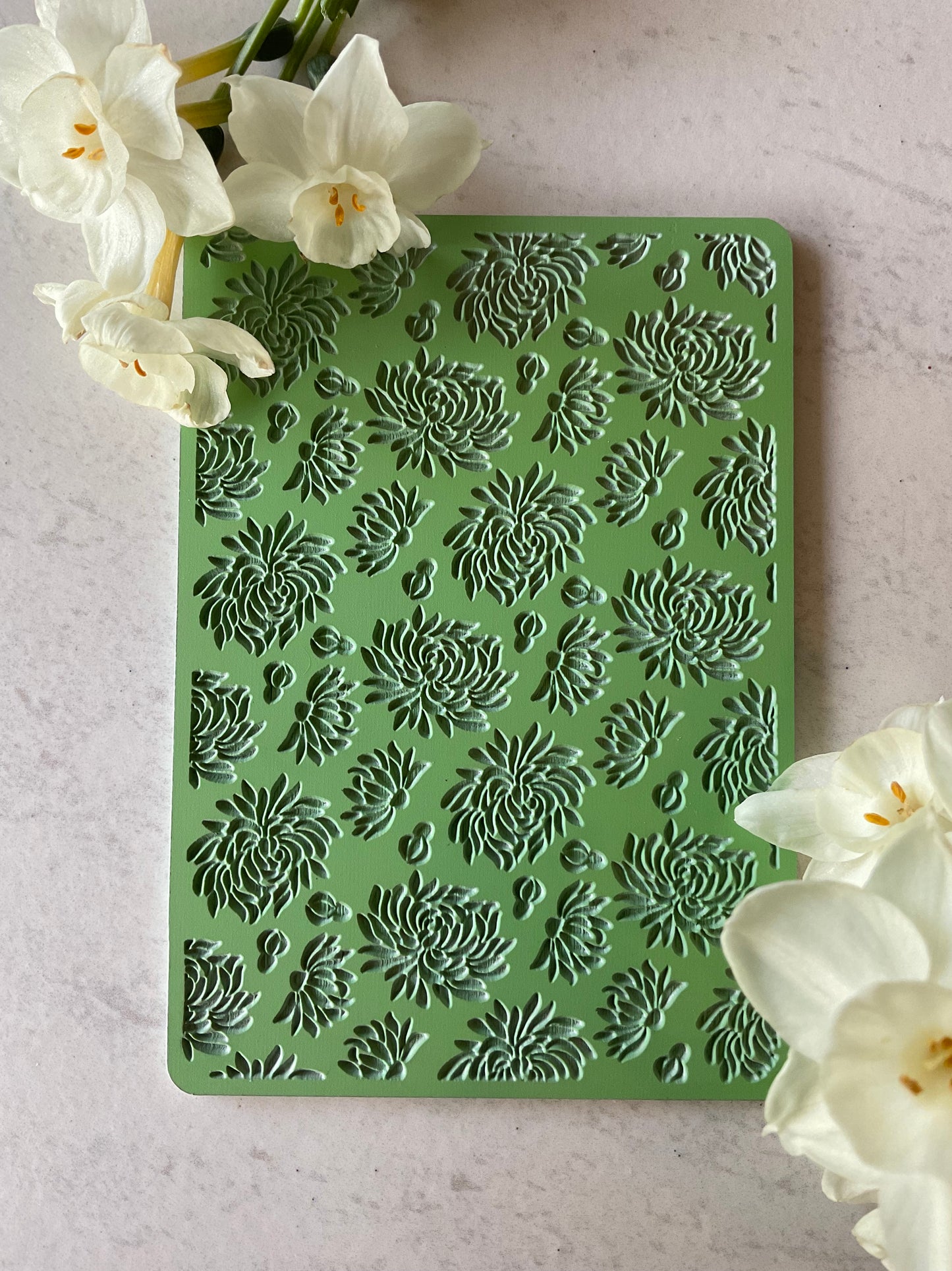 Blooming Chrysanthemum Flowers Collab Texture Mat - Me Oh My Graphics x Coral Cockatoo 03