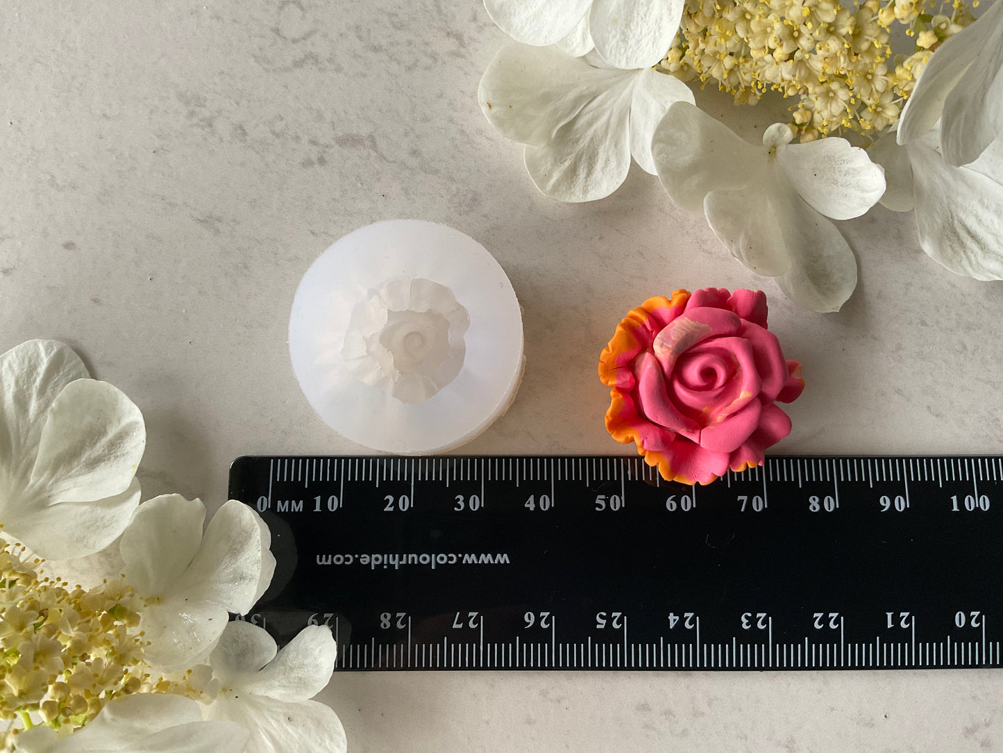 30mm Peony Rose Flower Silicone Mold