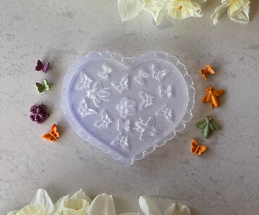 Bees and Butterflies Floral Miniature Silicone Mold 005