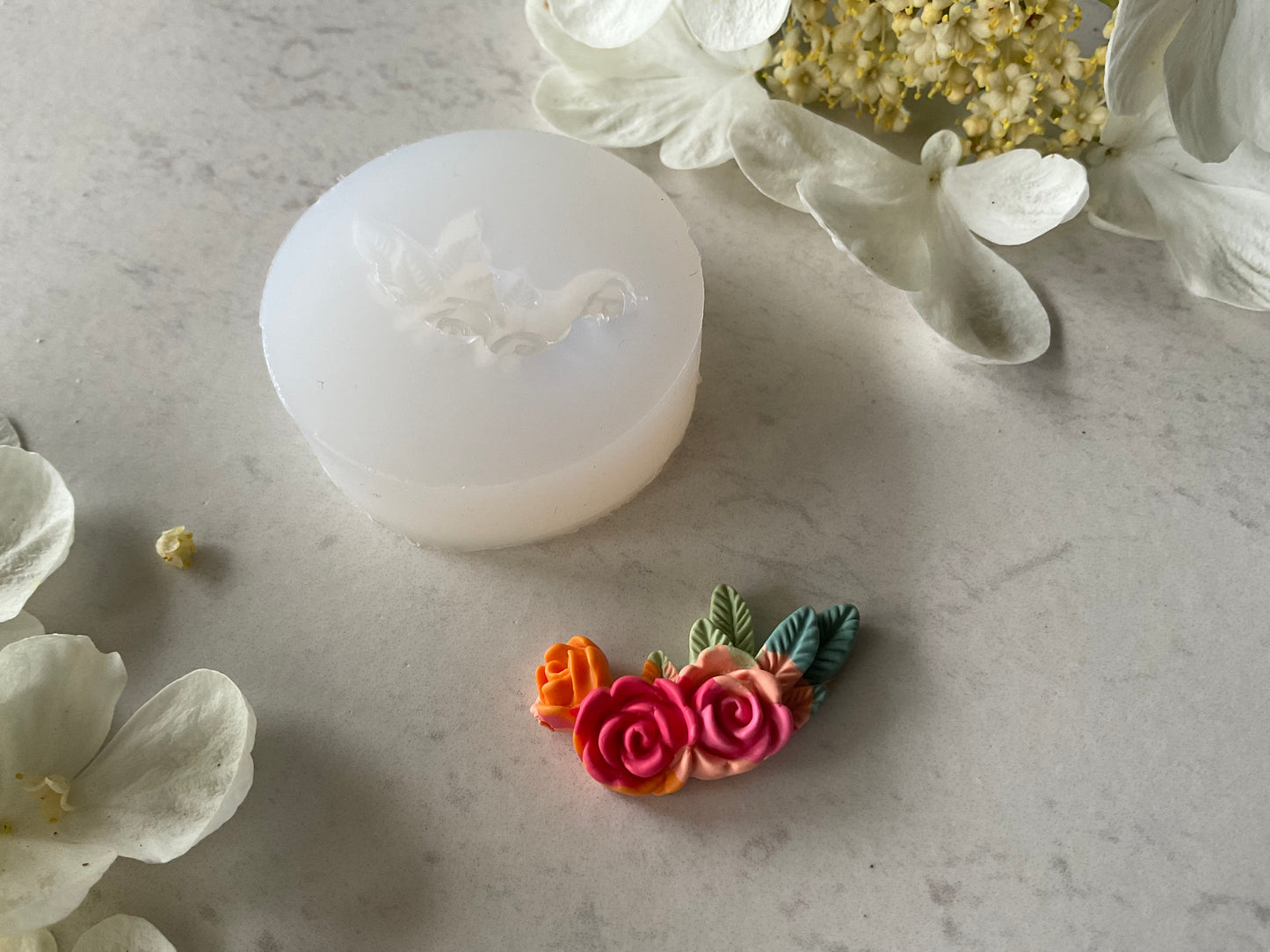 Roses with Leaves Silicone Mold