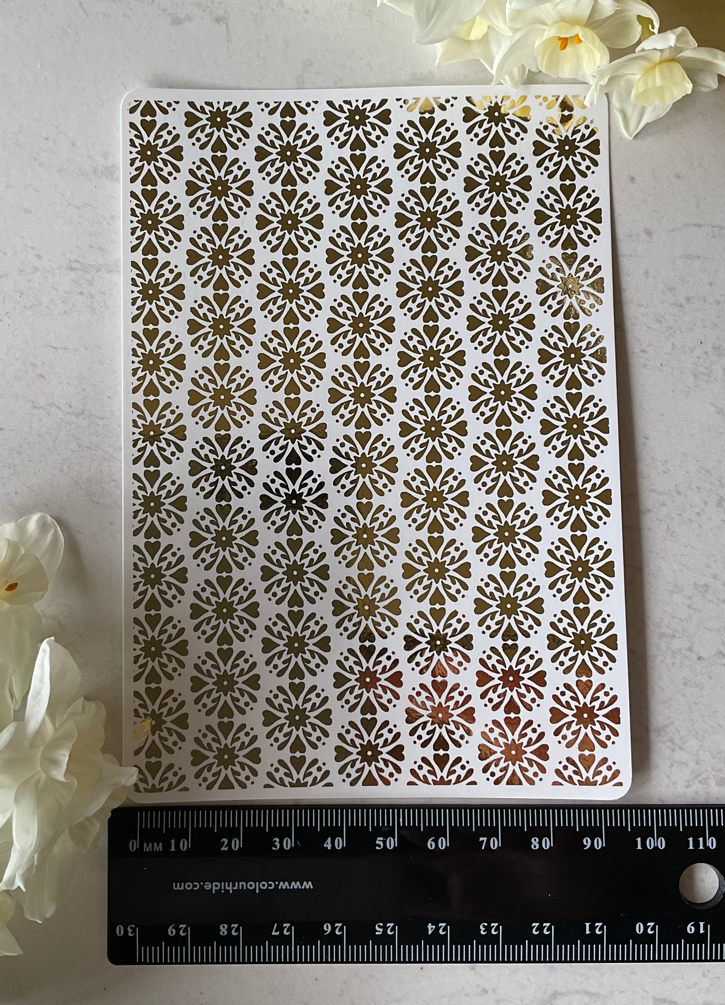 Hearts & Stars Bohemian Tiles Gold Foil Water Transfer 086