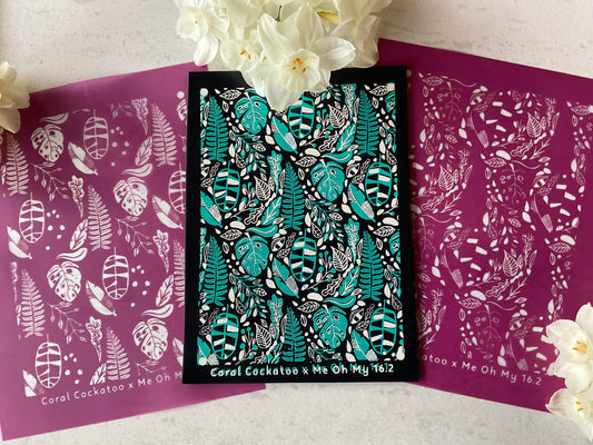 2 Part Jungle Garden Leaves Collab Silkscreen - Me Oh My Graphics x Coral Cockatoo 16