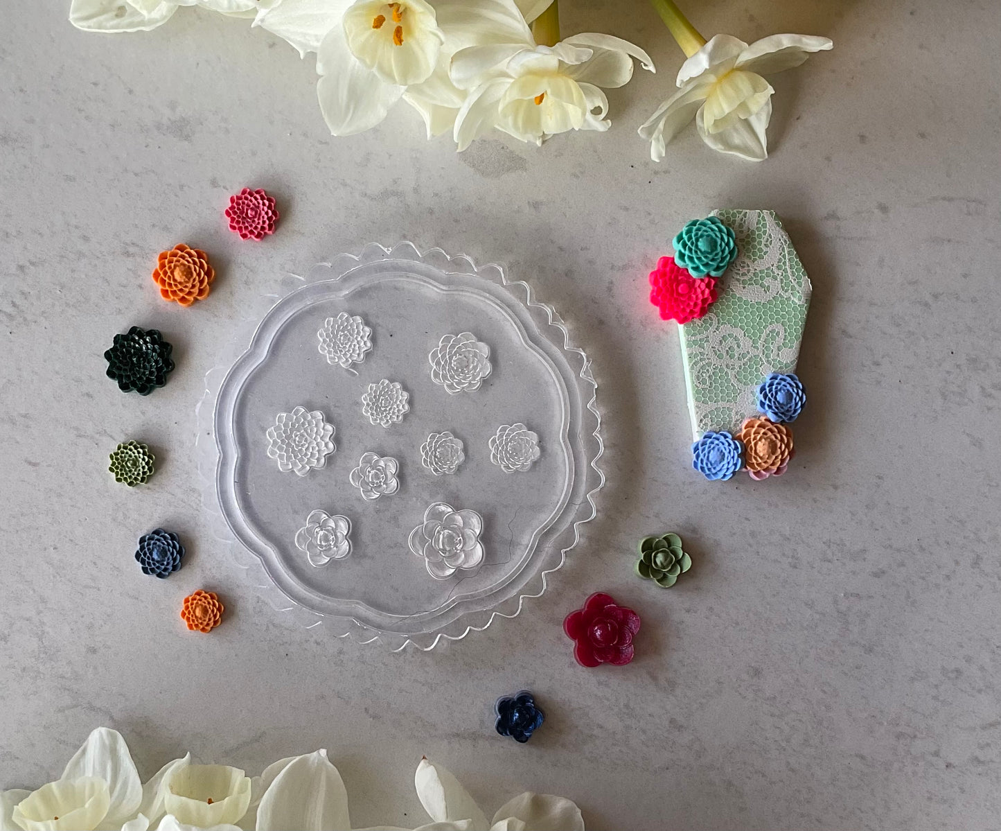 Chrysanthemum Mandala Floral Miniature Silicone Mold 009