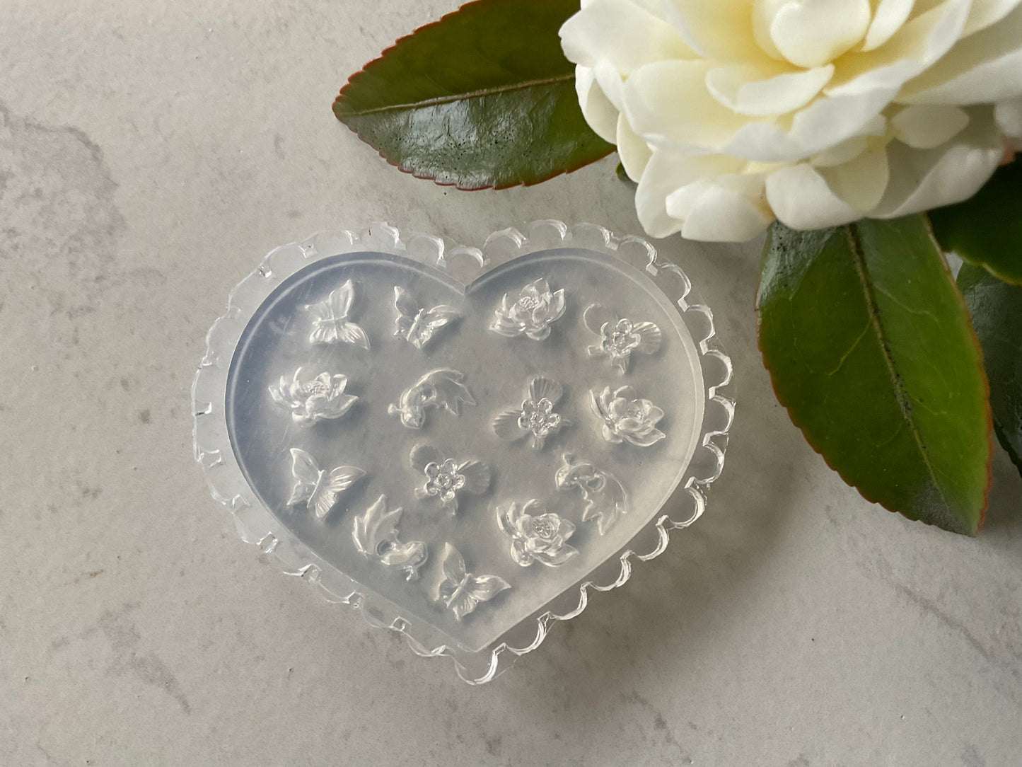 Butterflies, Koi & Waterlilies Floral Miniature Silicone Mold 003