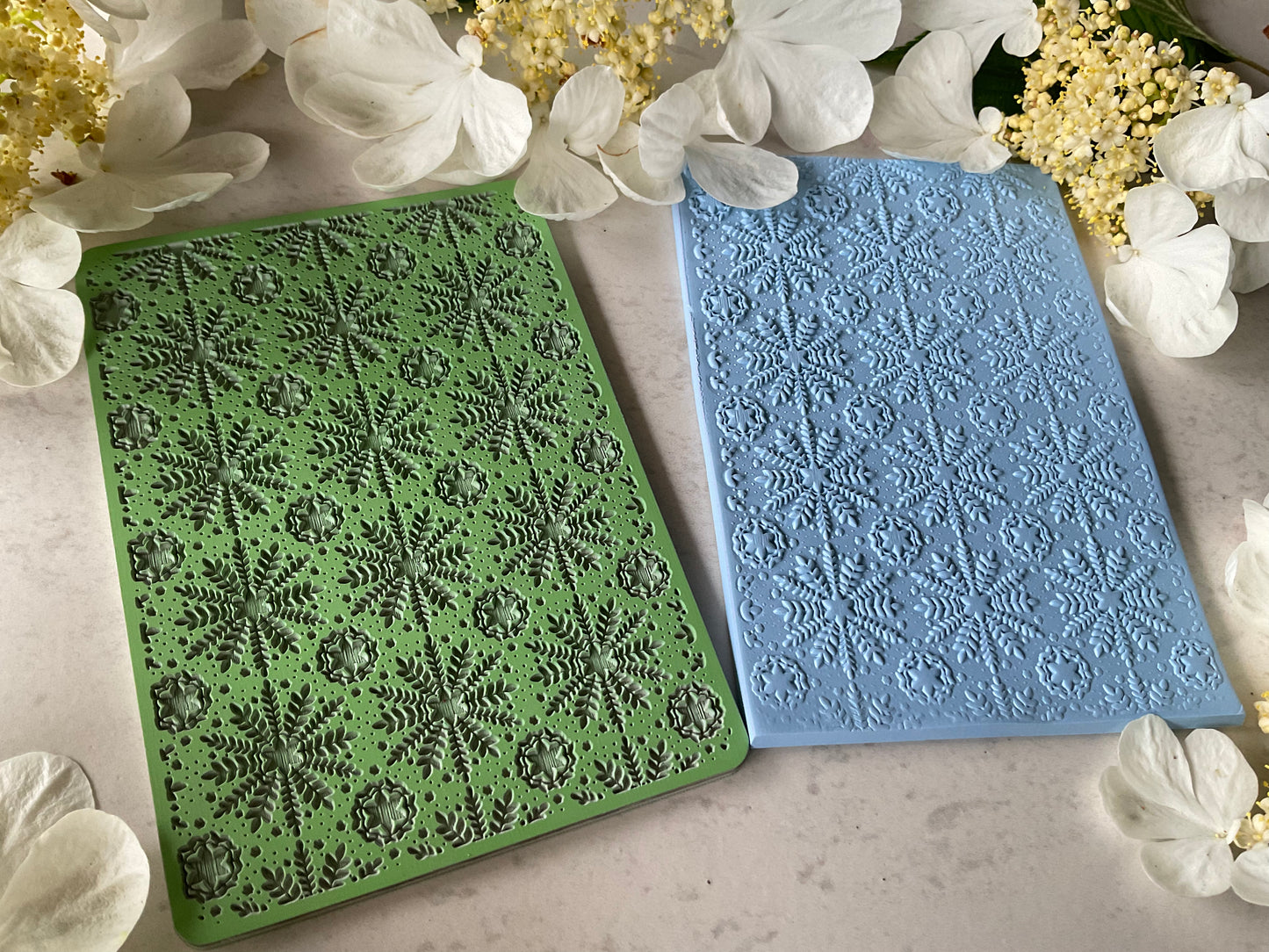 Floral Snowflakes Texture Mat