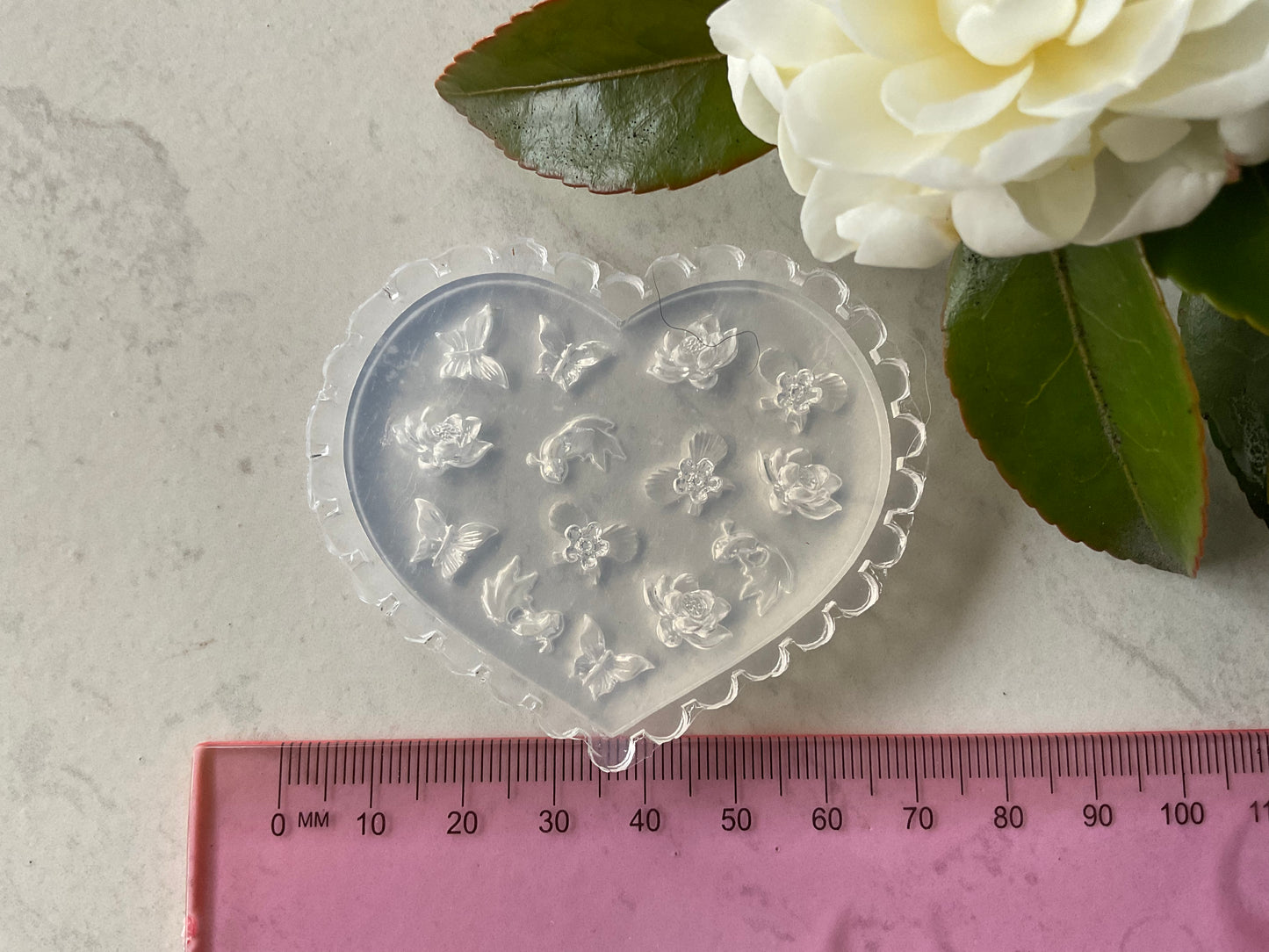 Butterflies, Koi & Waterlilies Floral Miniature Silicone Mold 003