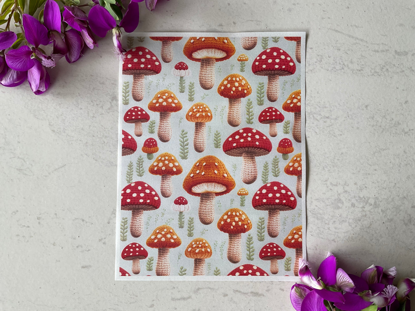 Crotched Mushrooms Colour Water Soluble Transfer 013