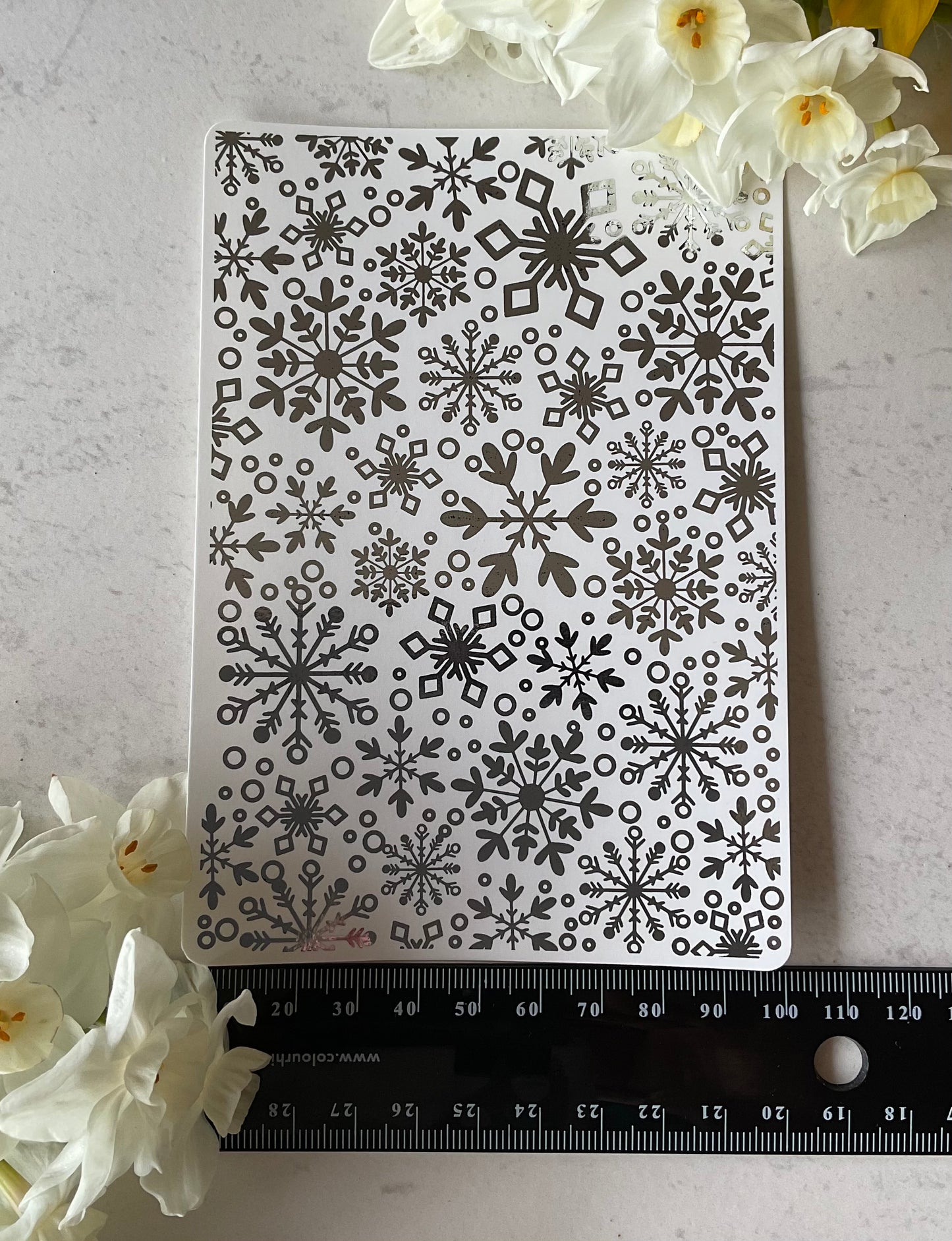 Intricate Snowflakes Silver Foil Water Transfer 091