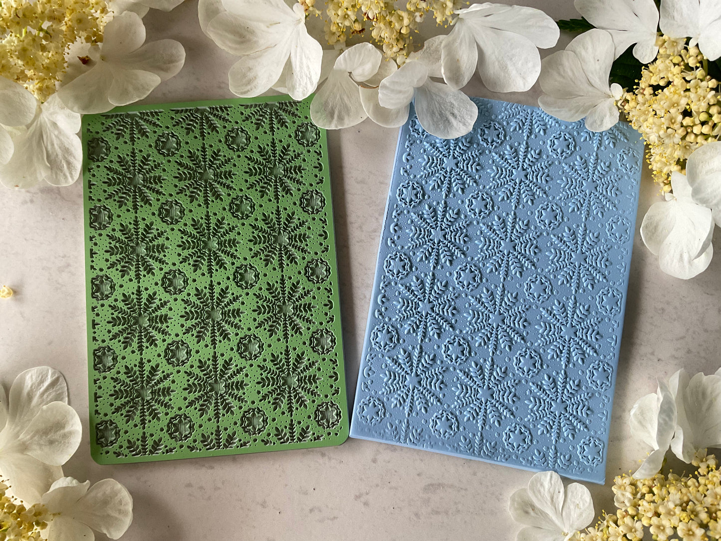 Floral Snowflakes Texture Mat