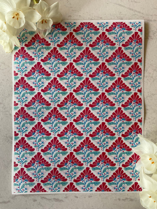 Retro Blooming Flower Tile Collab Colour Water Soluble Transfer - Me Oh My Graphics x Coral Cockatoo 16
