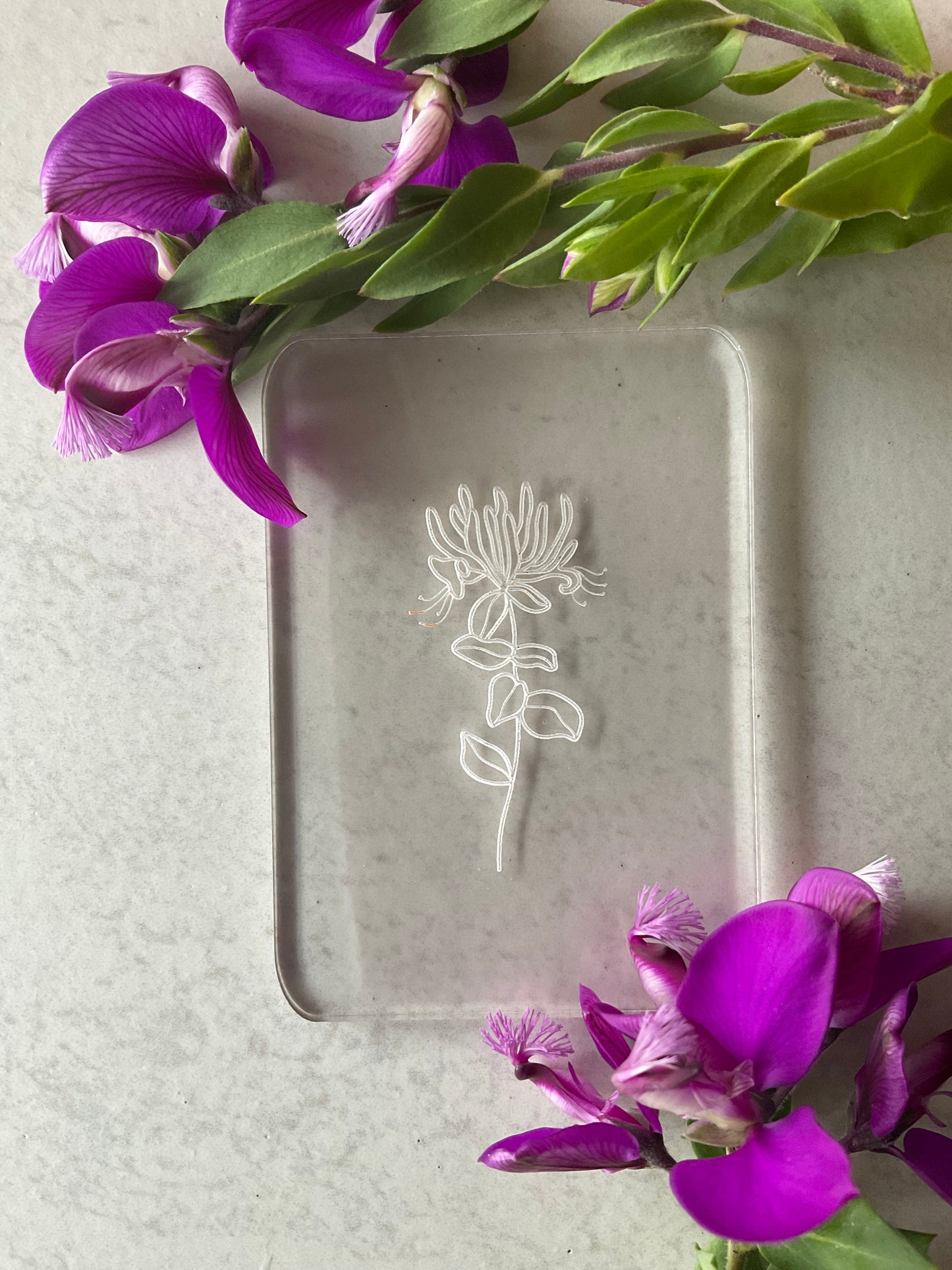 Honeysuckle Traditional Birth Flower Acrylic Texture Stamp June