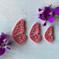 Coral Monarch Butterfly Full Wing Pair Charm Acrylic