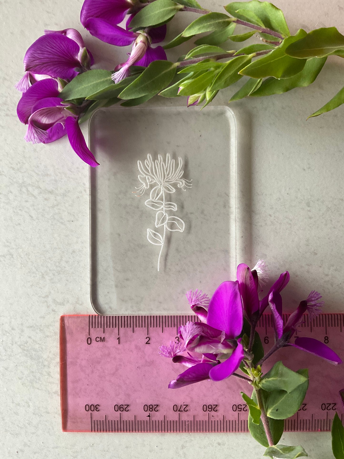 Honeysuckle Traditional Birth Flower Acrylic Texture Stamp June