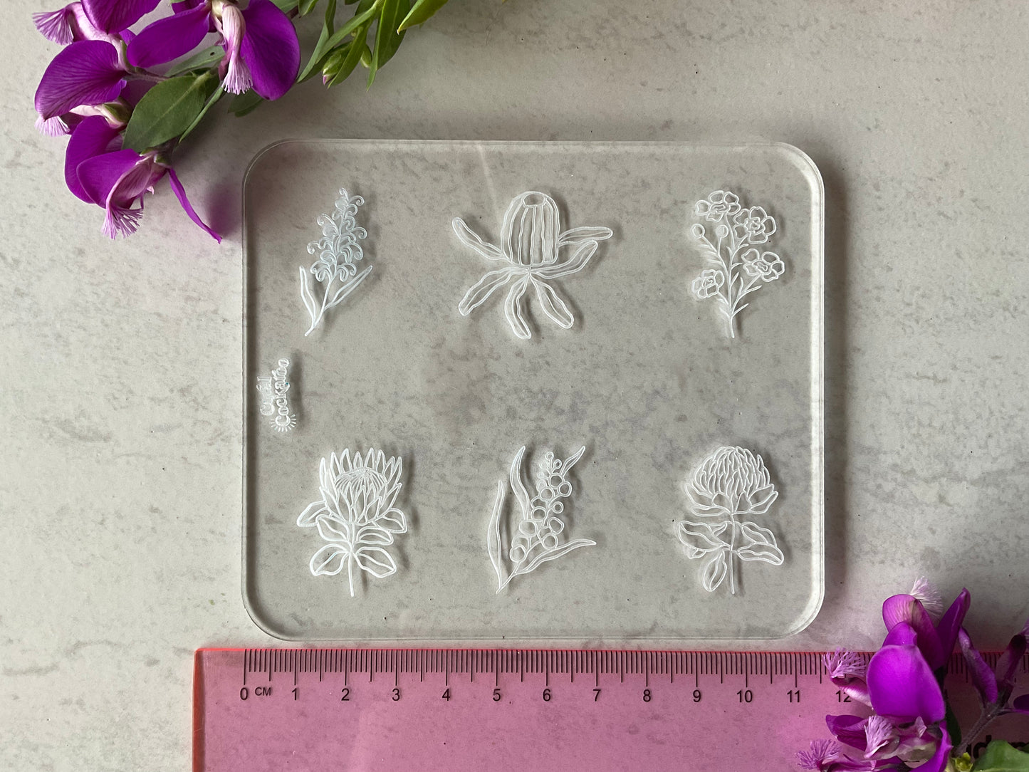 Australian Birth Flowers Acrylic Texture Stamp July - December