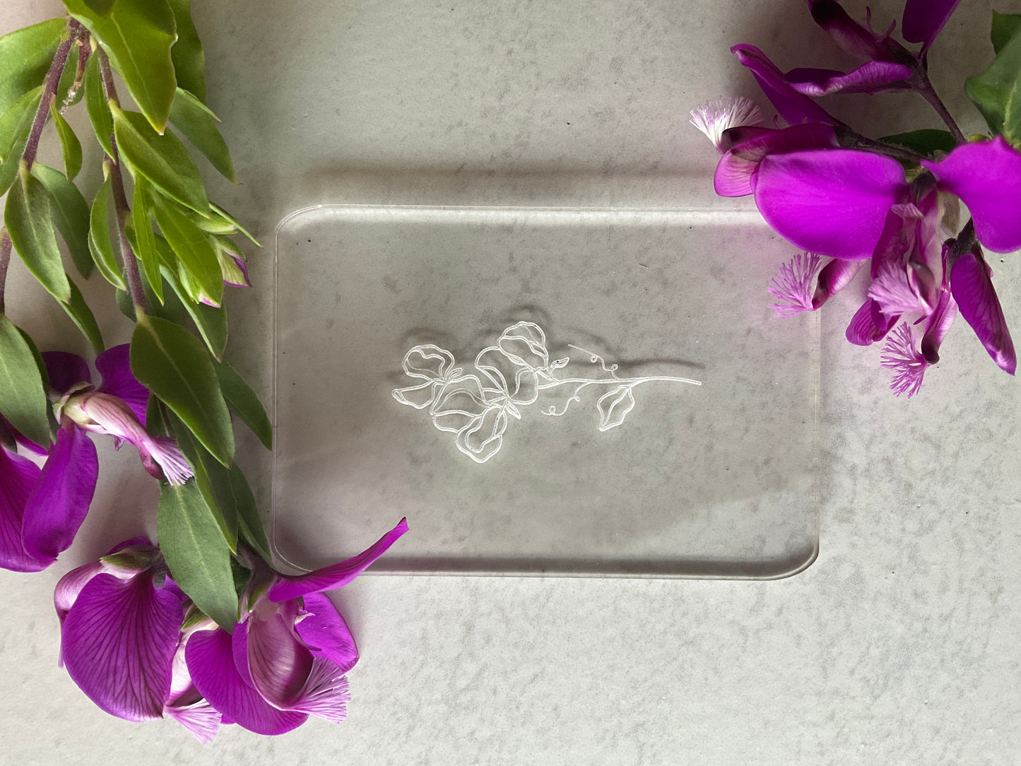 Sweet Pea Traditional Birth Flower Acrylic Texture Stamp April