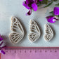 Ivory Monarch Butterfly Full Wing Pair Charm Acrylic