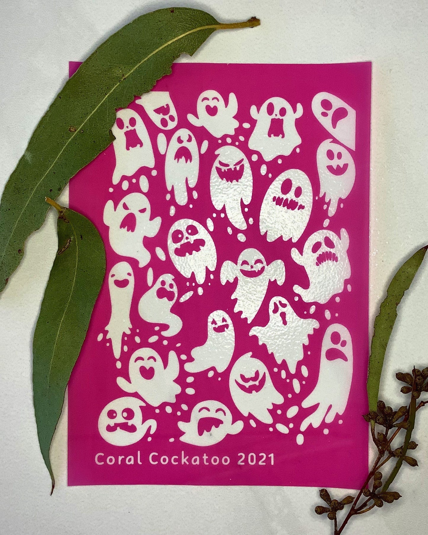 Large Halloween Ghosts Silkscreen 034