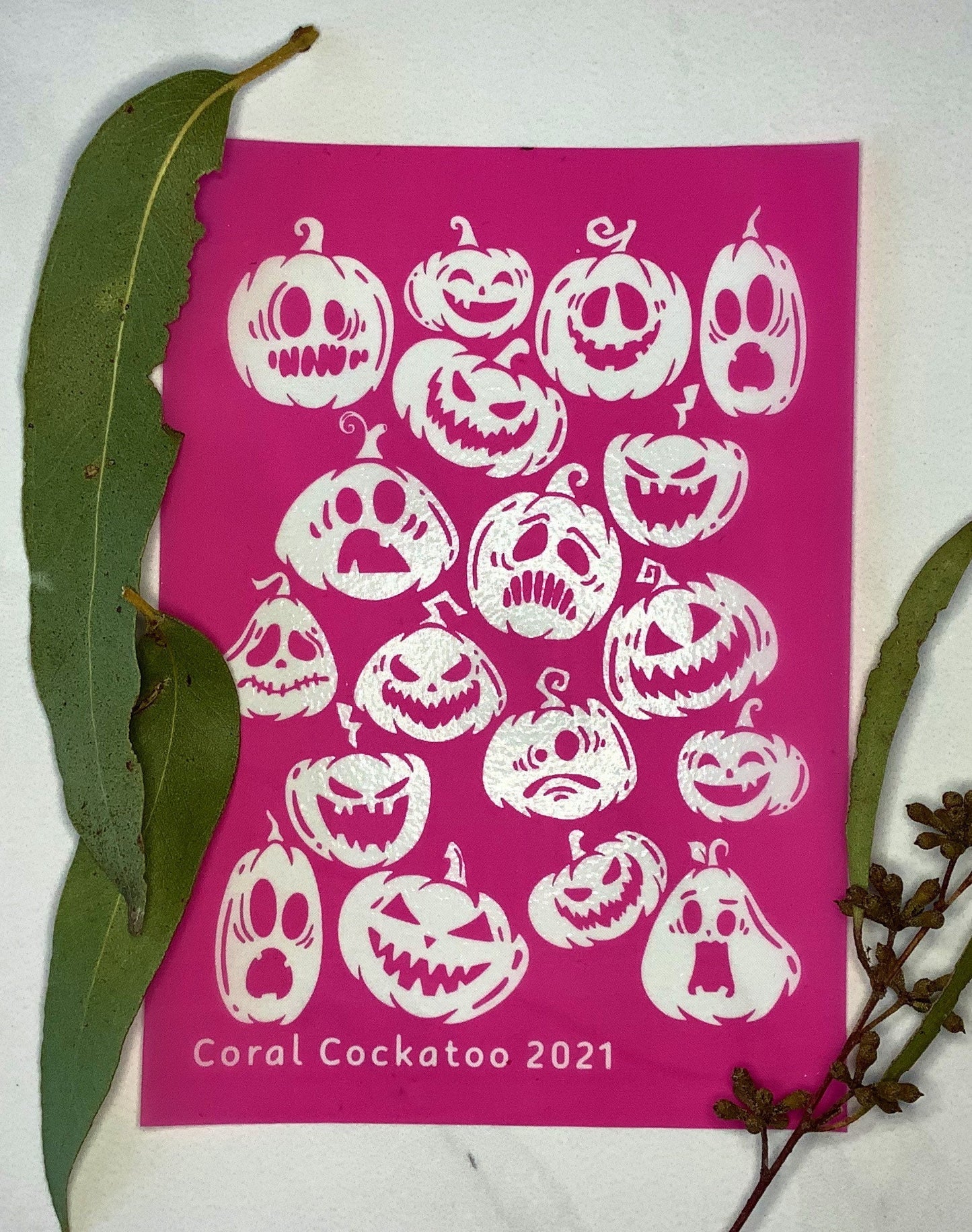 Scary Large Halloween Pumpkins Silkscreen 036