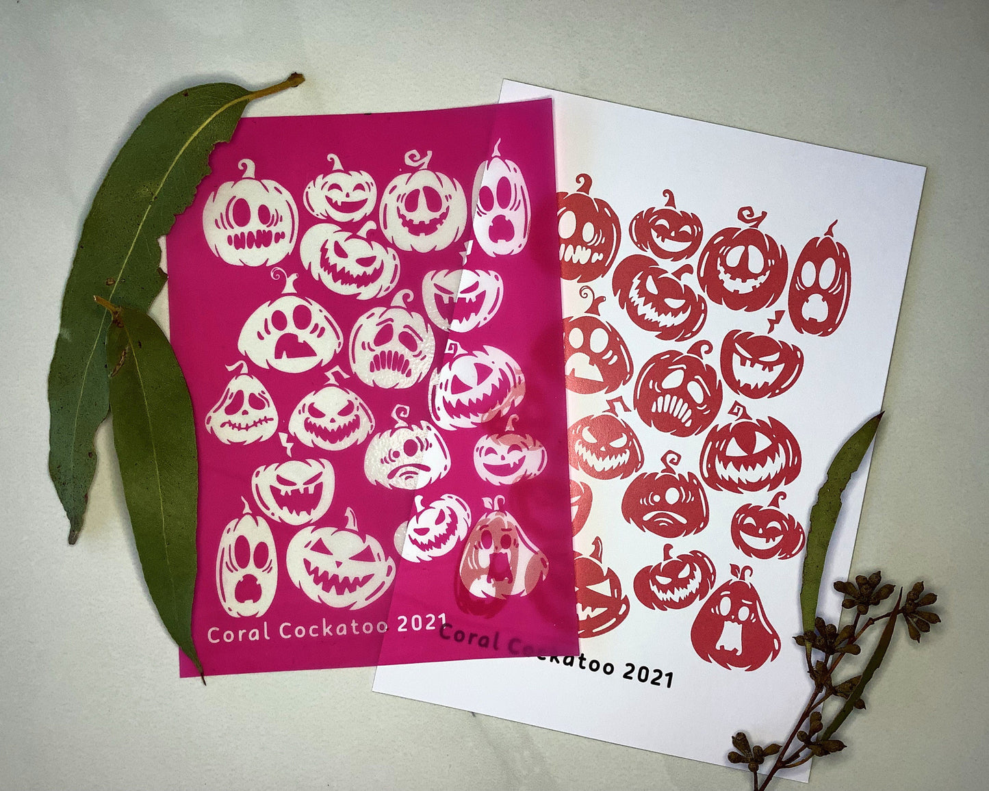 Scary Large Halloween Pumpkins Silkscreen 036