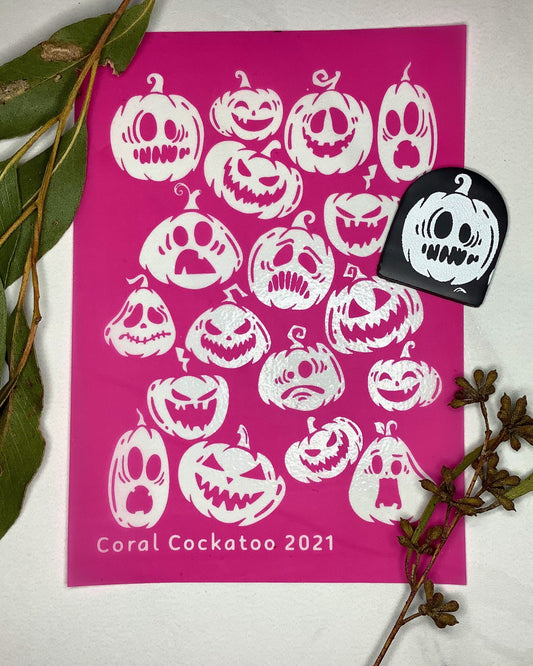 Scary Large Halloween Pumpkins Silkscreen 036