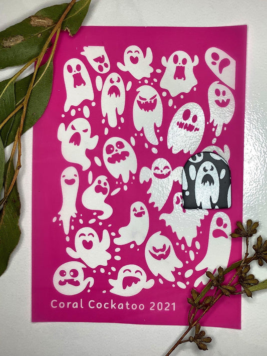 Large Halloween Ghosts Silkscreen 034