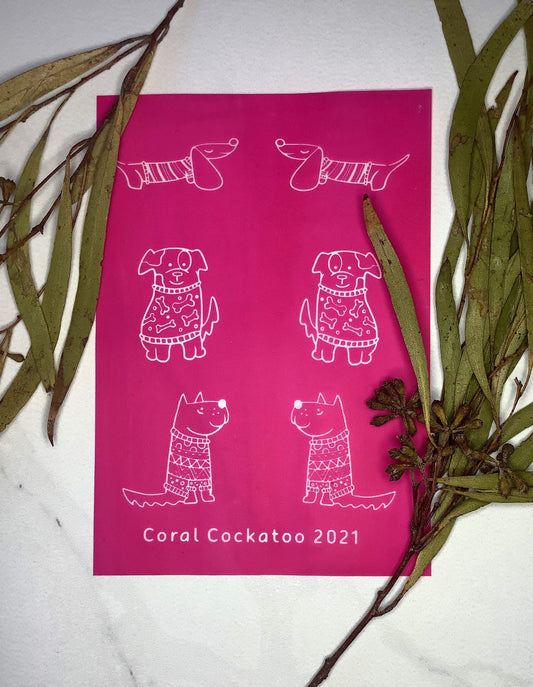 Dogs in Sweaters No2 Earring Pairs Silkscreen 062