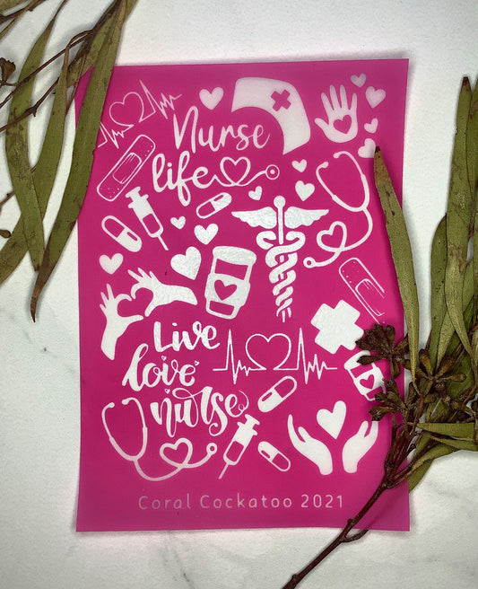 CORAL COCKATOO silk screen l silkscreen | polymer clay l Nurse Life l Pink Silk Screen l Sculpey Premo l Stencil l Nursing 055