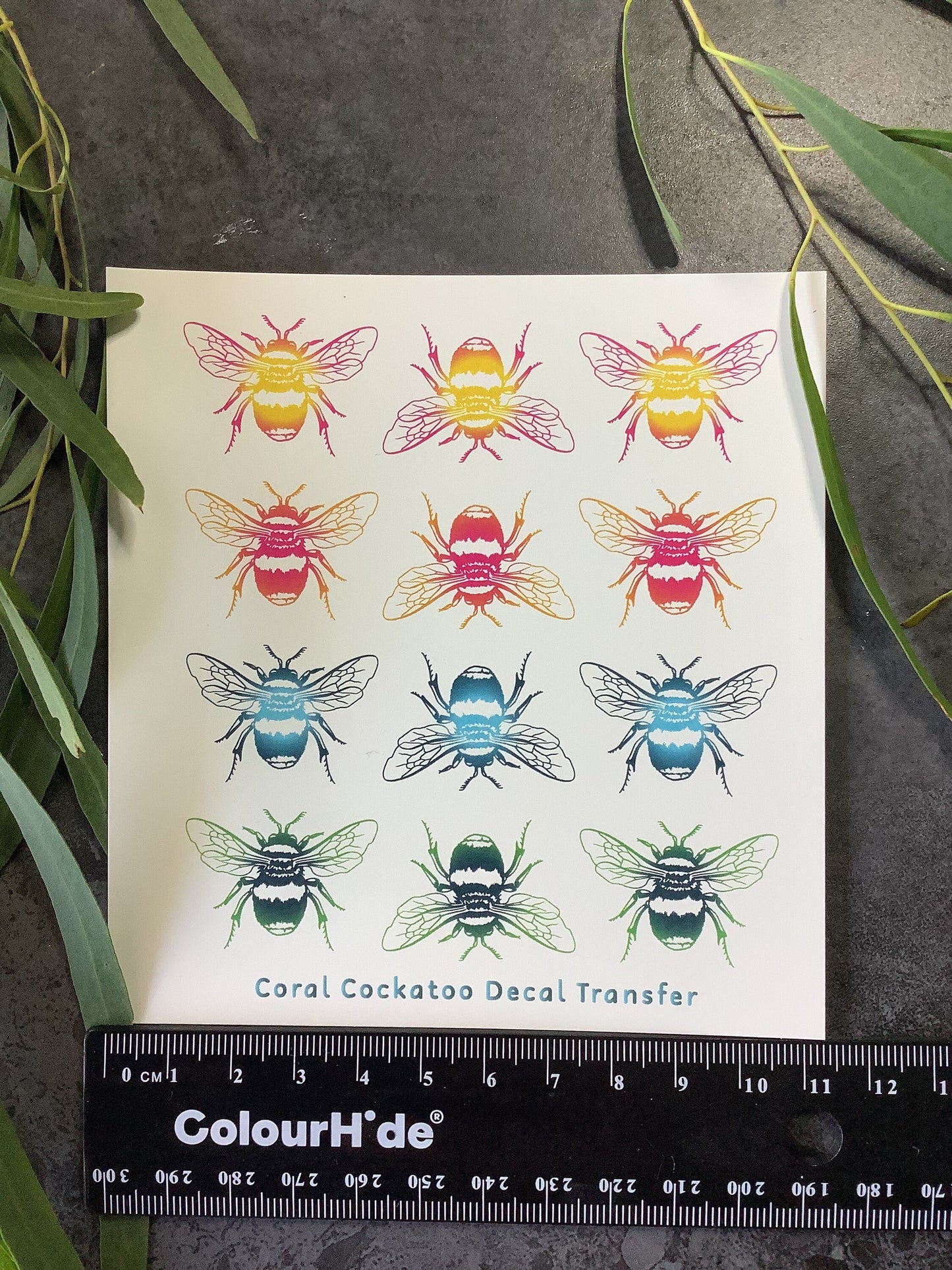 Multicoloured Bees Colour Water Transfer 003