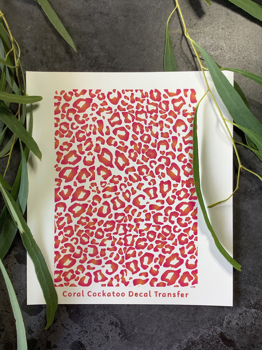 Leopard Print Hot Pink and Orange Colour Water Transfer 001