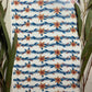 Watercolour Blue Vines and Orange Flowers Colour Water Transfer 009