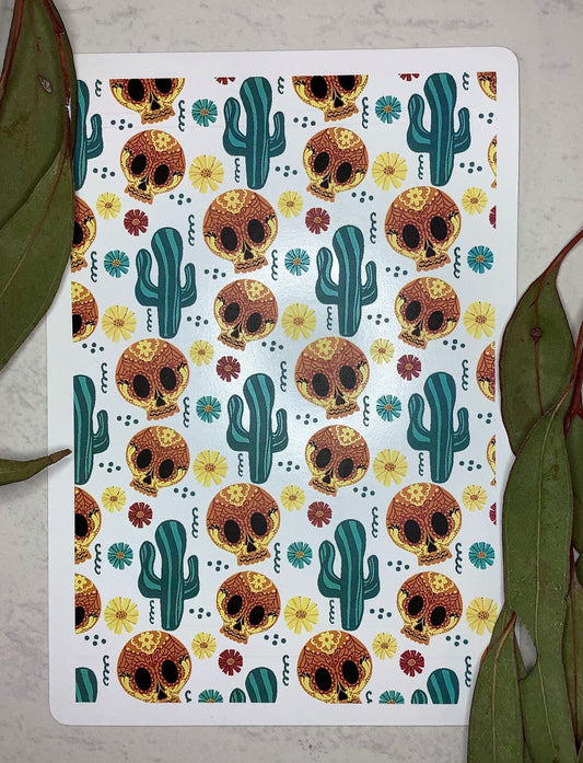 Sugar Skulls and Cacti Colour Water Transfer 032