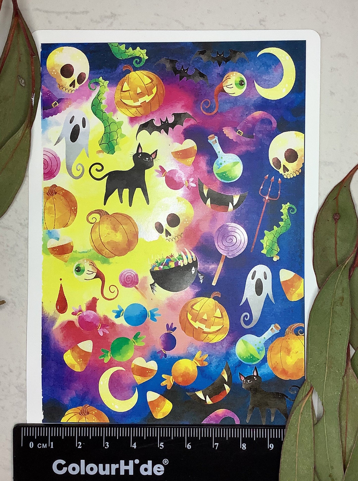 Watercolour Spooky Halloween Colour Water Transfer 033