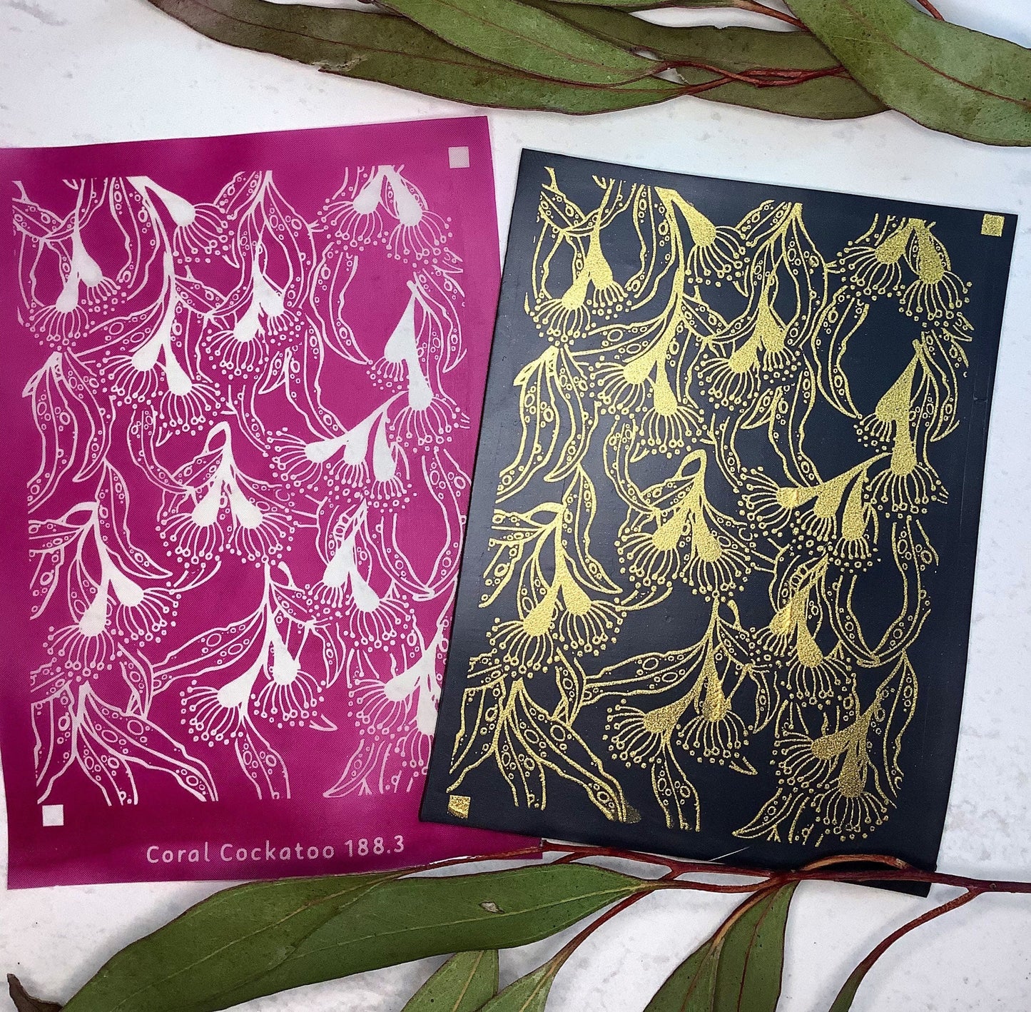 Eucalyptus Blossoms and Leaves 3 Part Silkscreen 188