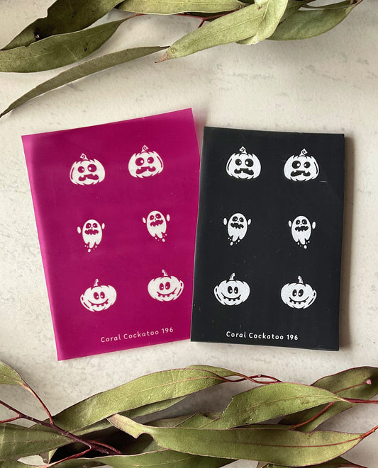 Pumpkin & Ghosts Earring Pairs No.1 Silkscreen 196