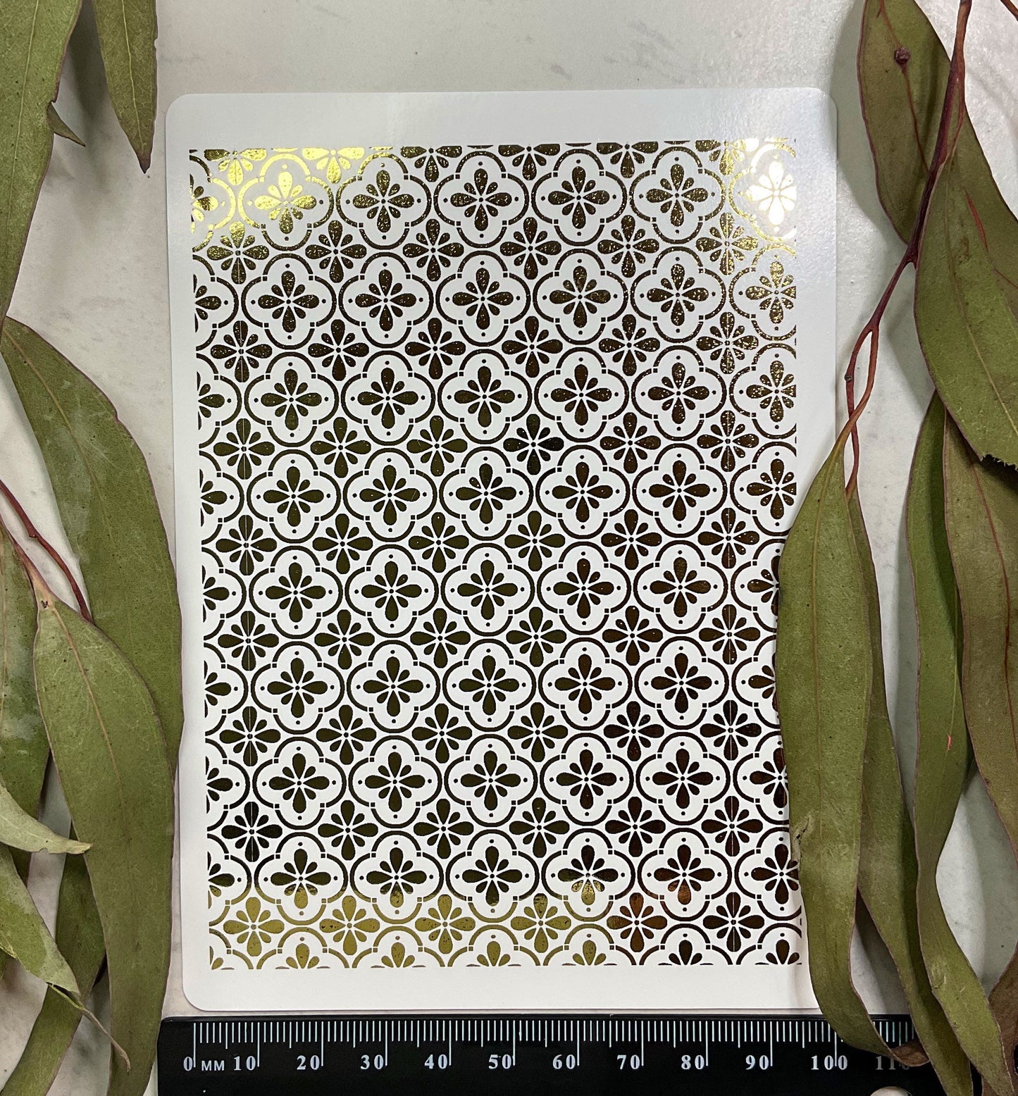 Boho Floral Tiles Gold Foil 015