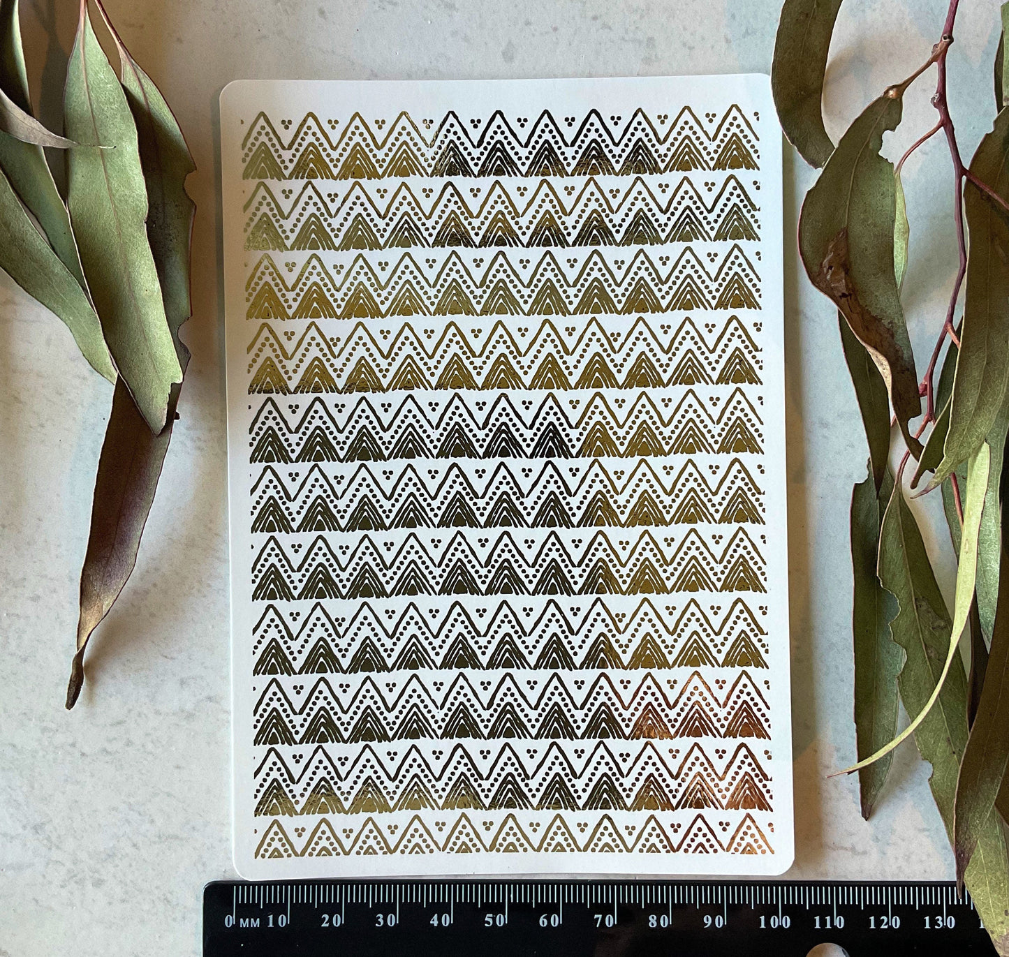 Bohemian Triangles Gold Foil 017