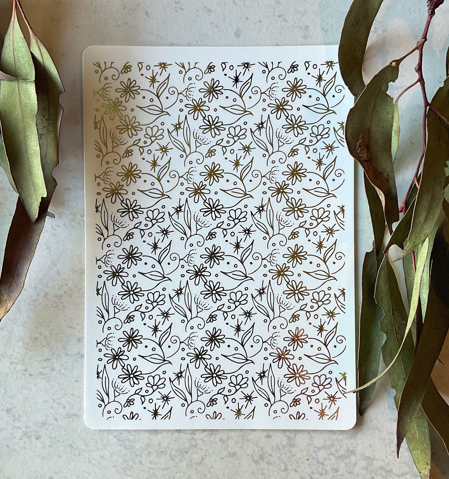 Fiona’s Australian Floral Bush Garden Gold Foil 004