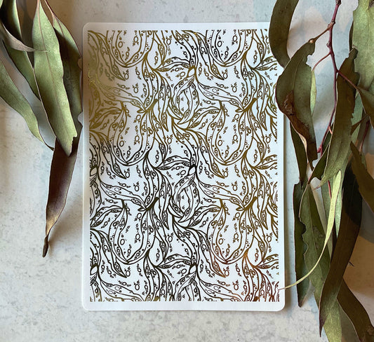 Eucalyptus Leaves Ditsy Print Gold Foil 026