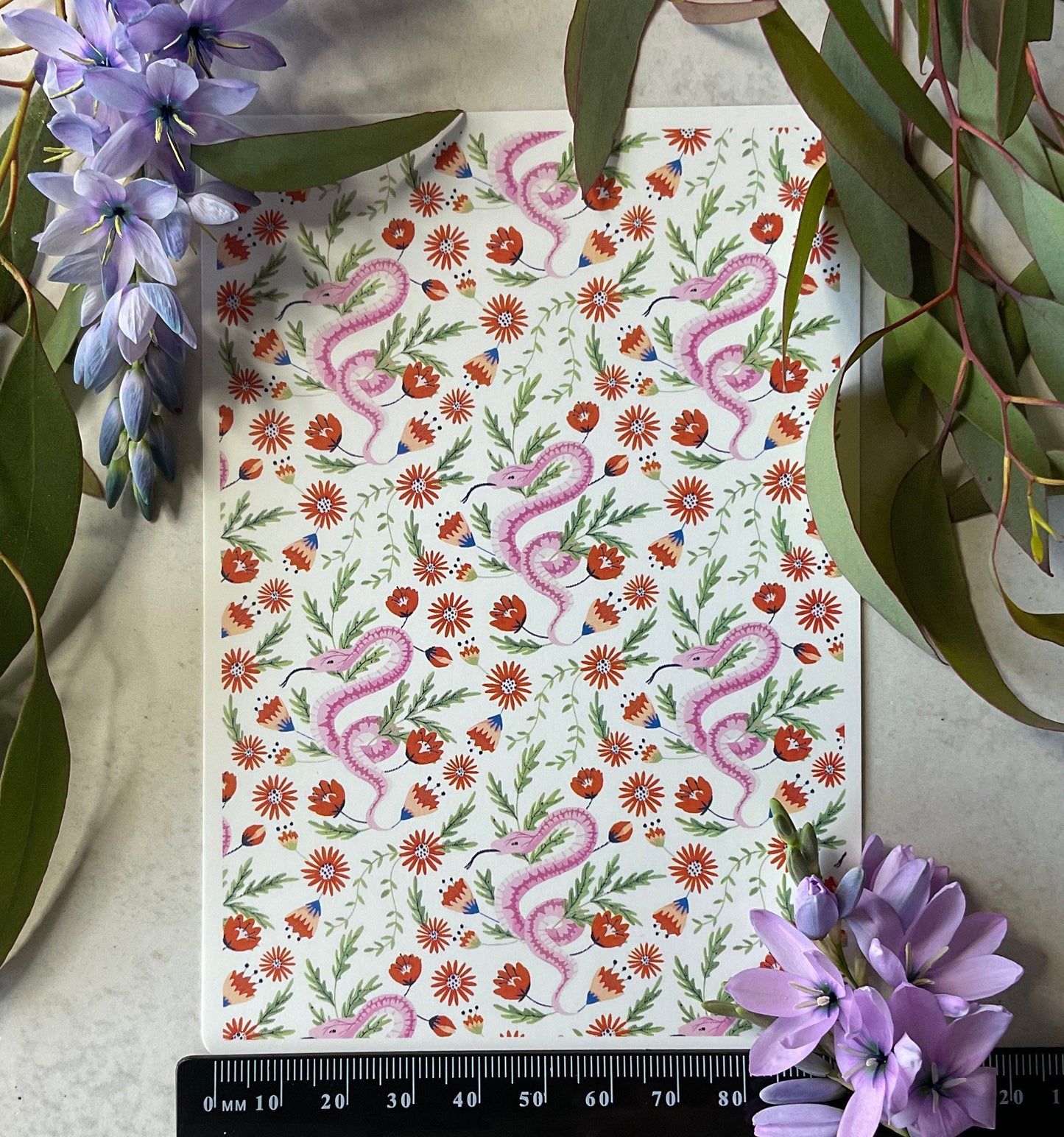 Baby Pink Snakes and Florals 128