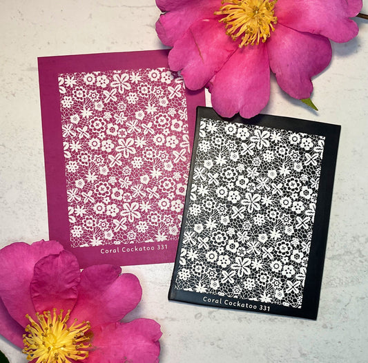 Contemporary Floral Lace Silkscreen 331